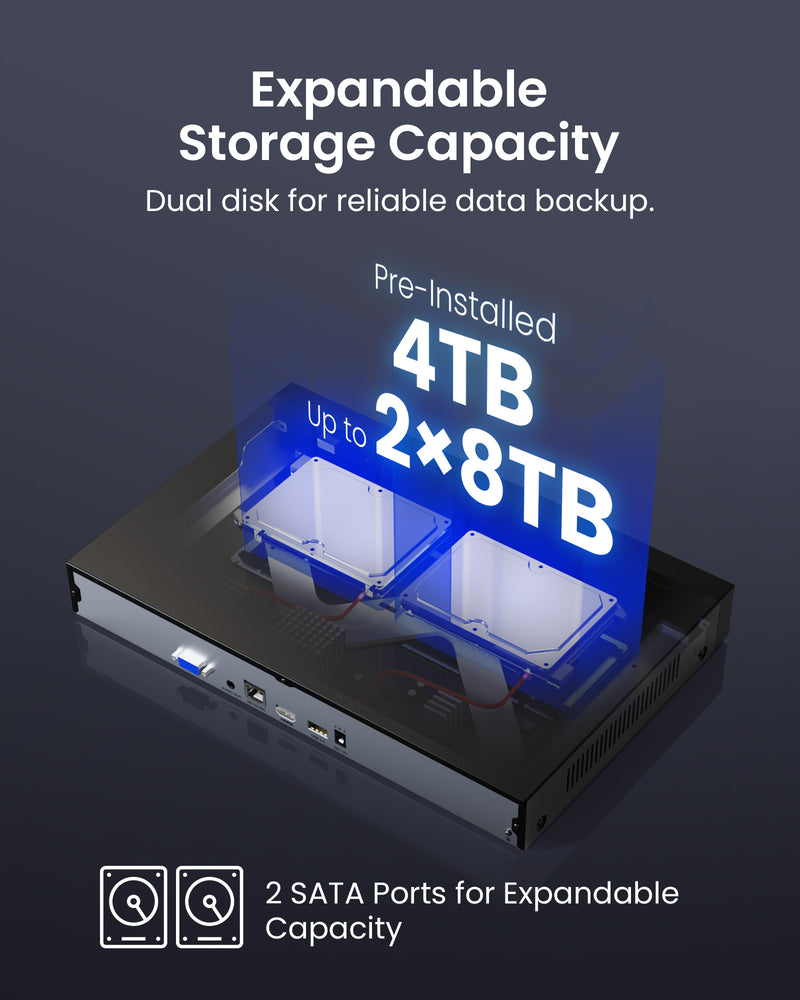 ZosiC182 32 Channel 4K PoE Security Camera System for Business +Up To 16TB HDD