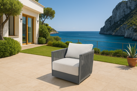 Elementi Outdoor Capri Outdoor Aluminum Lounge Chair with Sunbrella® Cushions (OS-2503S)