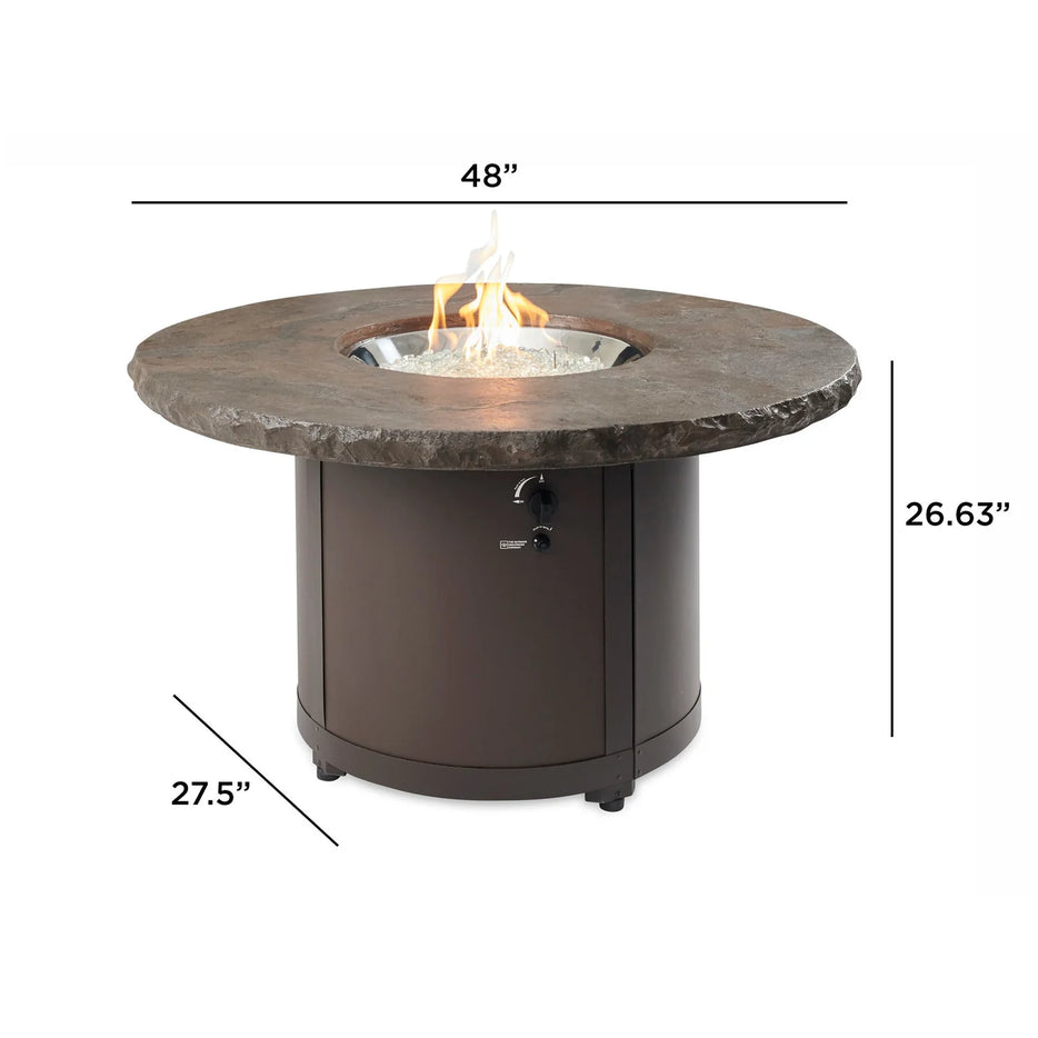 Outdoor Greatroom Beacon Round Gas Fire Pit Table BC-20-MNB