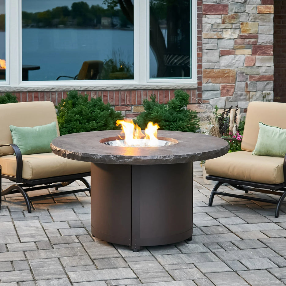 Outdoor Greatroom Beacon Round Gas Fire Pit Table BC-20-MNB