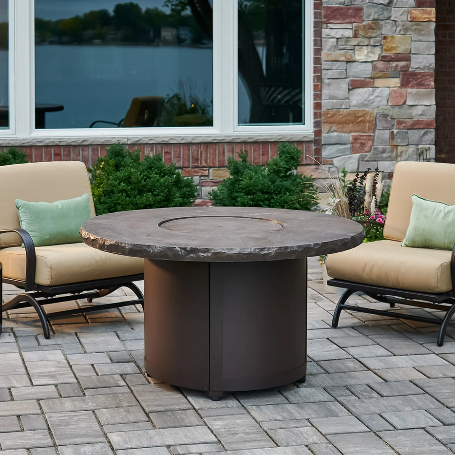 Outdoor Greatroom Beacon Round Gas Fire Pit Table BC-20-MNB
