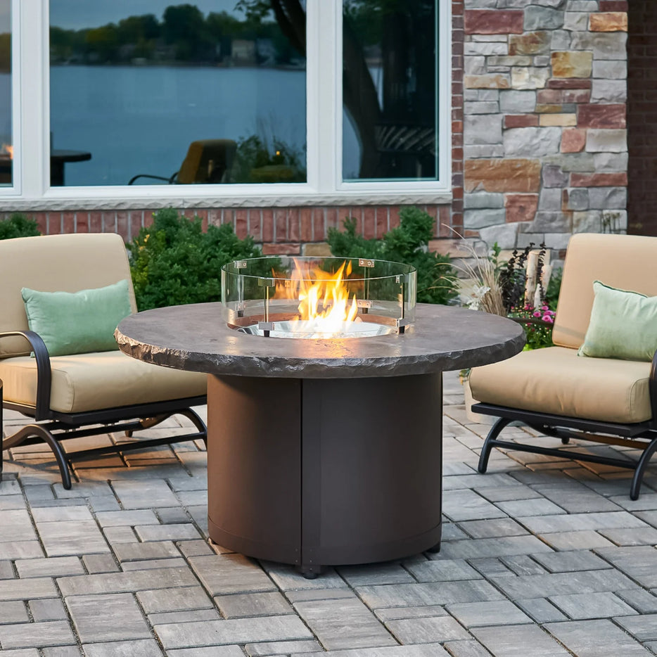 Outdoor Greatroom Beacon Round Gas Fire Pit Table BC-20-MNB