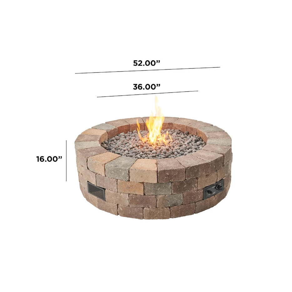 Outdoor Greatroom  Bronson Block Gas Fire Pit Kit - Square or Round  BRON5151-K