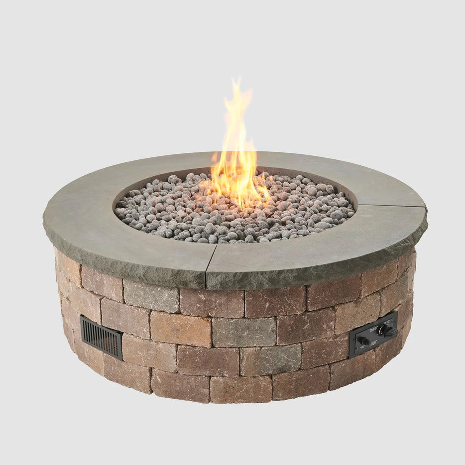 Outdoor Greatroom  Bronson Block Gas Fire Pit Kit - Square or Round  BRON5151-K