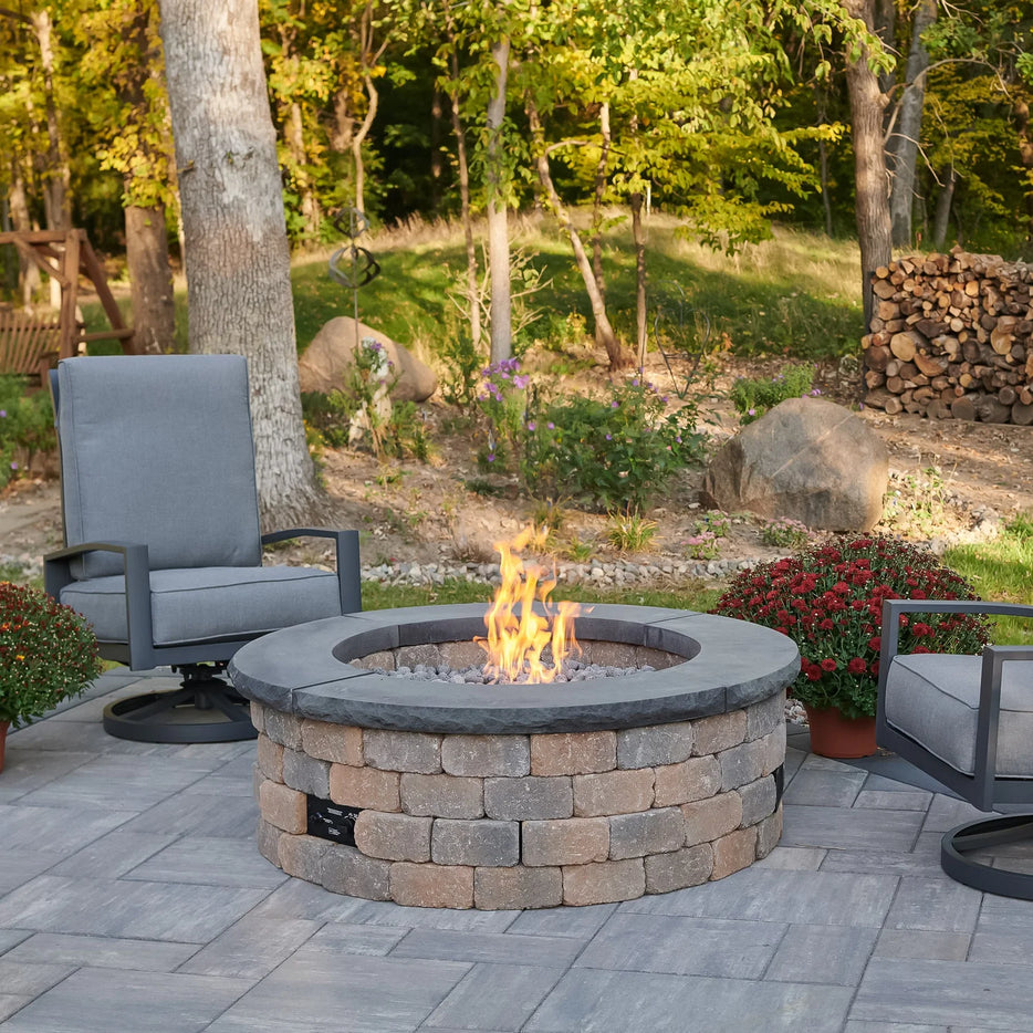 Outdoor Greatroom  Bronson Block Gas Fire Pit Kit - Square or Round  BRON5151-K