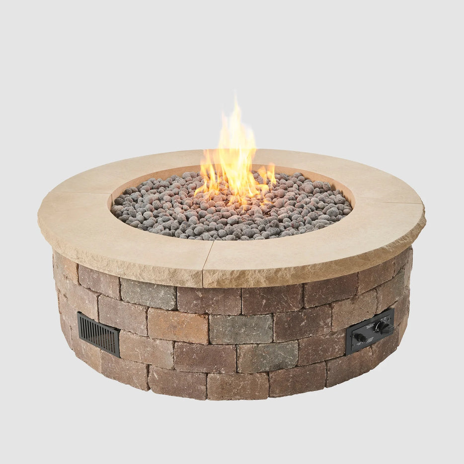 Outdoor Greatroom  Bronson Block Gas Fire Pit Kit - Square or Round  BRON5151-K