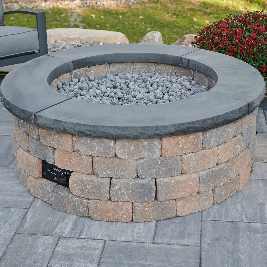 Outdoor Greatroom  Bronson Block Gas Fire Pit Kit - Square or Round  BRON5151-K