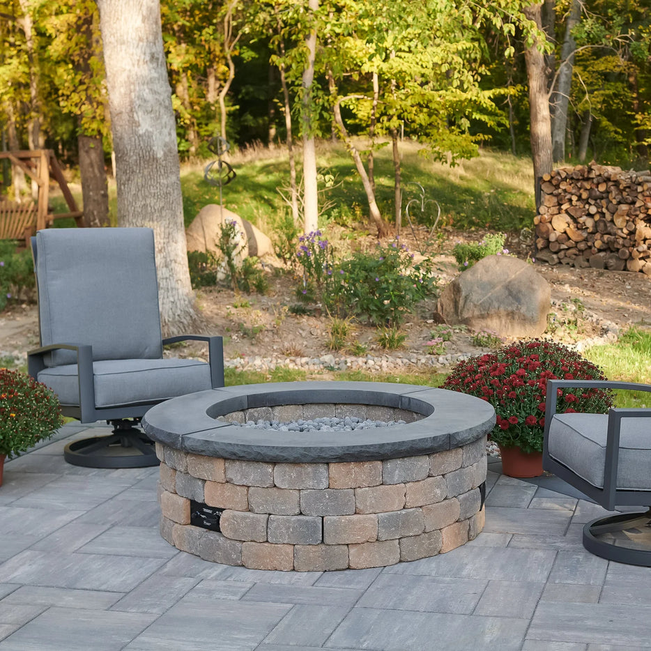 Outdoor Greatroom  Bronson Block Gas Fire Pit Kit - Square or Round  BRON5151-K