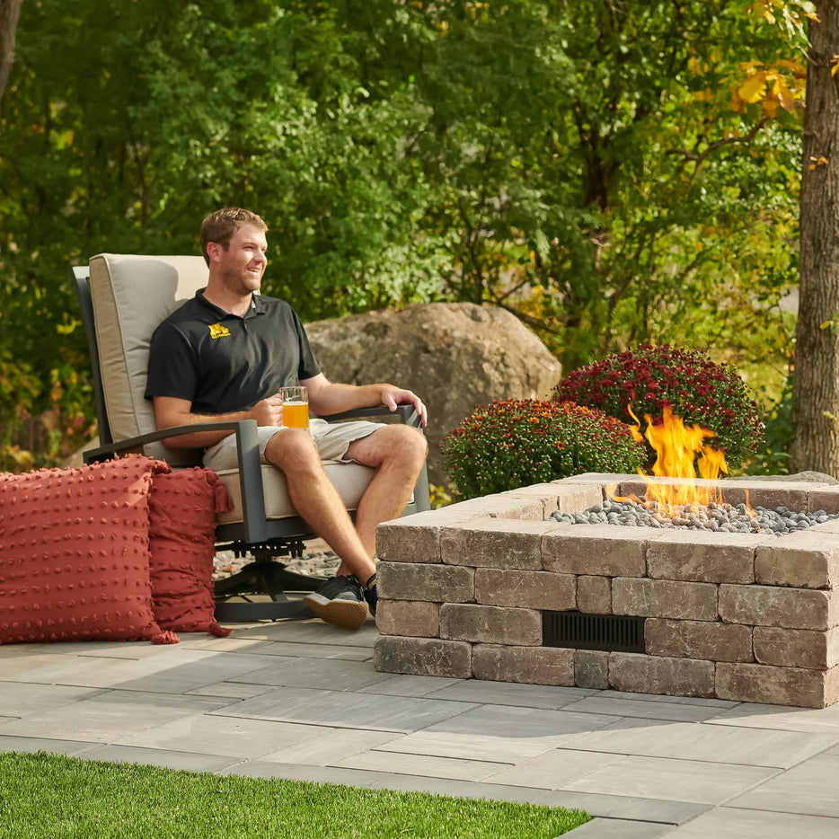 Outdoor Greatroom  Bronson Block Gas Fire Pit Kit - Square or Round  BRON5151-K