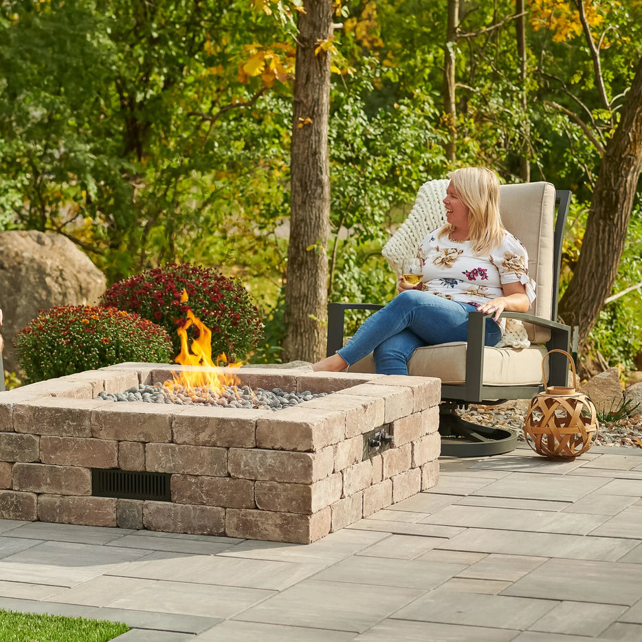 Outdoor Greatroom  Bronson Block Gas Fire Pit Kit - Square or Round  BRON5151-K