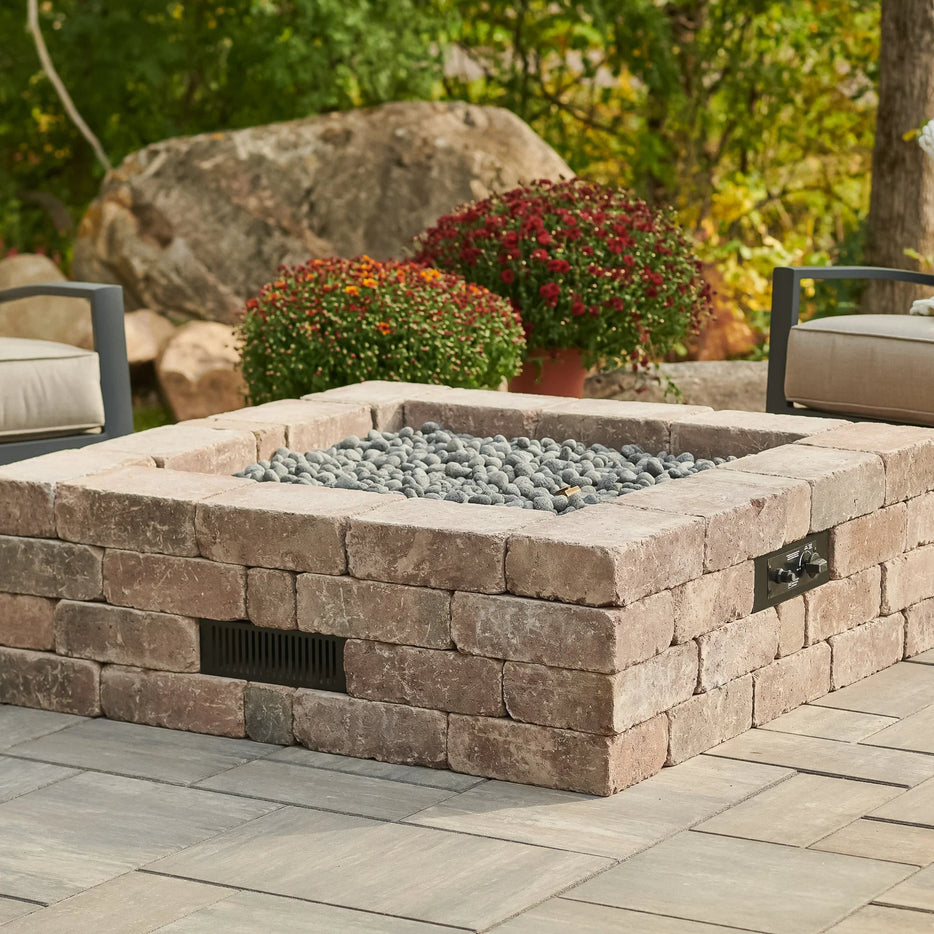 Outdoor Greatroom  Bronson Block Gas Fire Pit Kit - Square or Round  BRON5151-K
