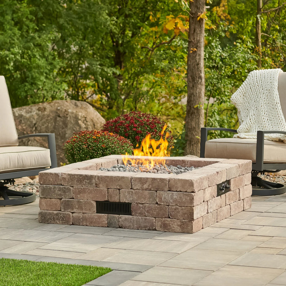 Outdoor Greatroom  Bronson Block Gas Fire Pit Kit - Square or Round  BRON5151-K
