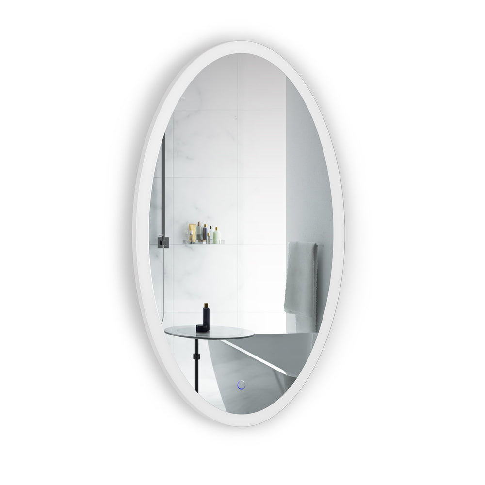 Krugg Sol Oval 24″ x 44″ LED Bathroom Mirror w/ Dimmer & Defogger | Oval Back-lit Vanity Mirror
