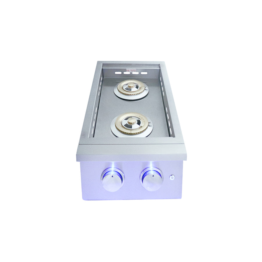 RCS Renaissance Premier Double Side Burner w/ LED Lights - RJCSSBL
