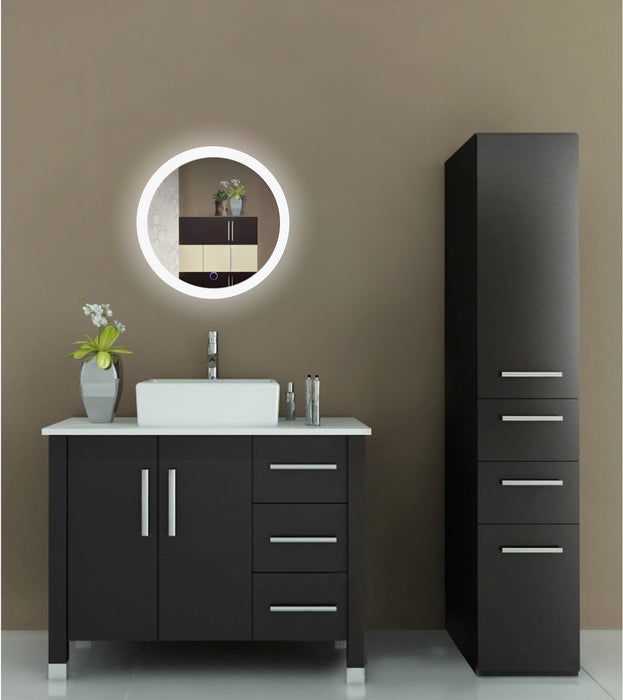 Krugg Sol Round 22″ x 22″ LED Bathroom Mirror w/ Dimmer & Defogger | Round Back-lit Vanity Mirror