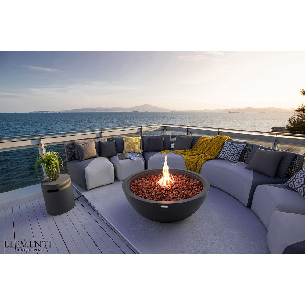 Elementi Rose Bowl 48" Round Concrete Fire Bowl by Elementi Plus OFG420LG-NG