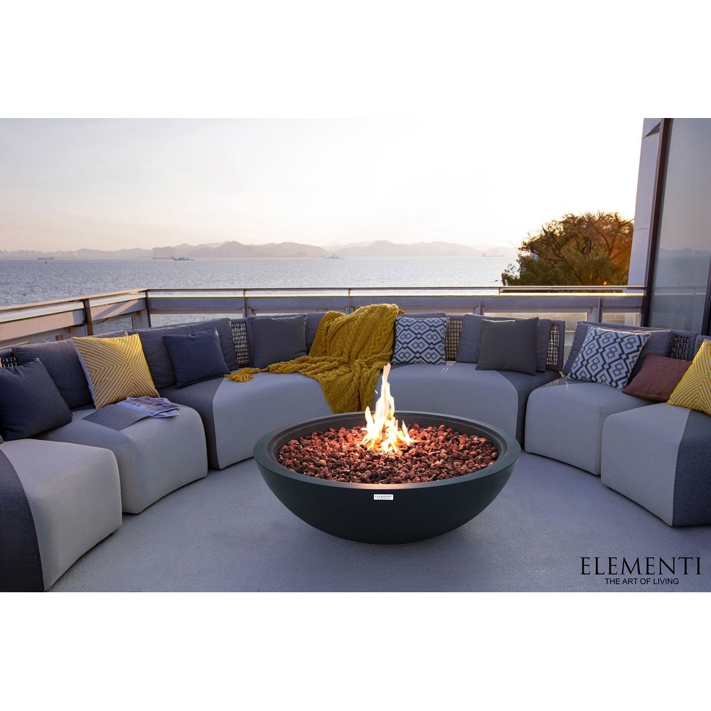 Elementi Rose Bowl 48" Round Concrete Fire Bowl by Elementi Plus OFG420LG-NG