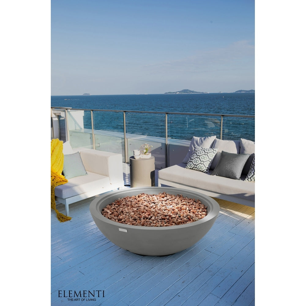 Elementi Rose Bowl 48" Round Concrete Fire Bowl by Elementi Plus OFG420LG-NG