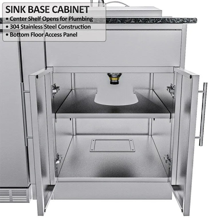 Sunstone THE ALAMO 10 Foot Outdoor Cabinet Island Package with Hybrid Grill – SCPALAMO10