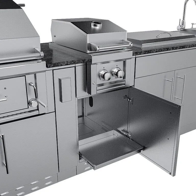 Sunstone THE ALAMO 10 Foot Outdoor Cabinet Island Package with Hybrid Grill – SCPALAMO10