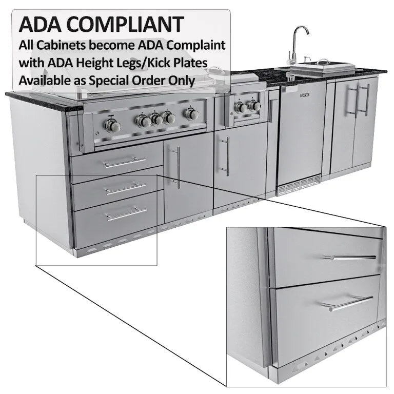 Sunstone THE ALAMO 10 Foot Outdoor Cabinet Island Package with Hybrid Grill – SCPALAMO10