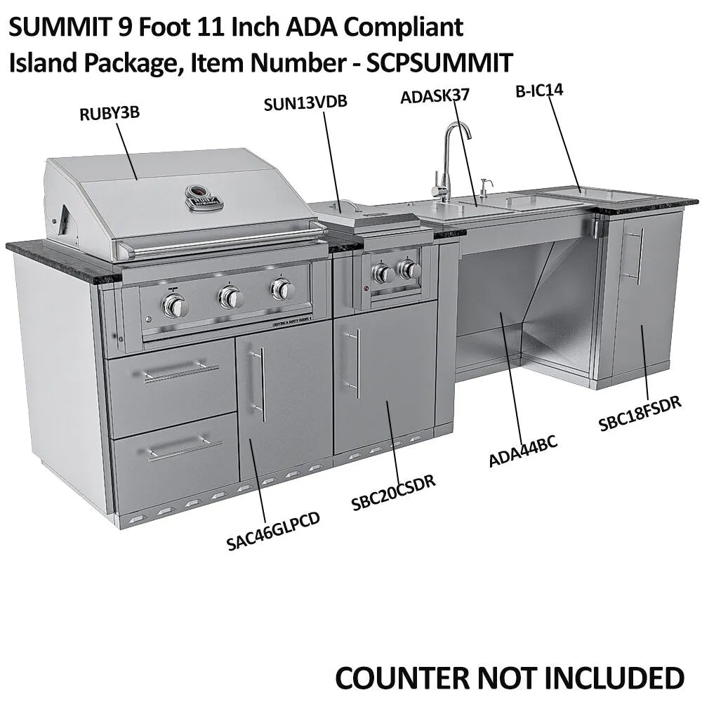 Sunstone THE SUMMIT 10FT ADA-Compliant Cabinet Island Package – SCPSUMMIT10