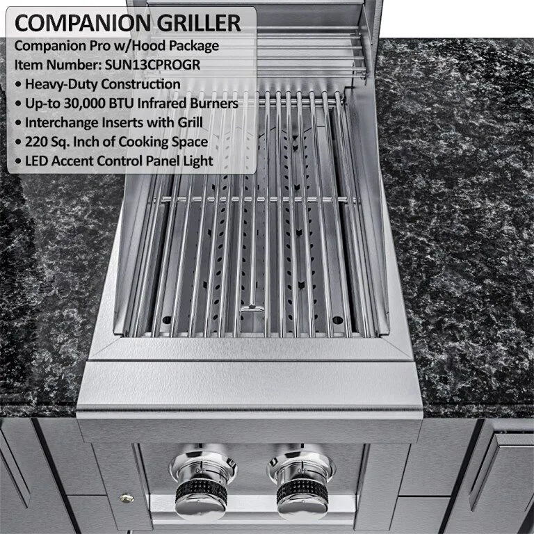 Sunstone THE ALAMO 10 Foot Outdoor Cabinet Island Package with Hybrid Grill – SCPALAMO10