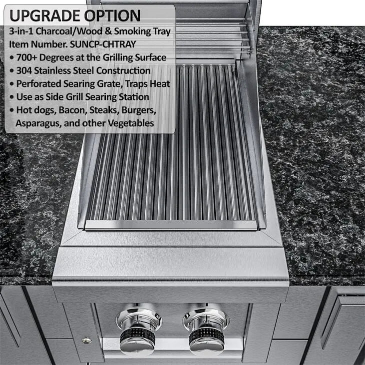 Sunstone THE ALAMO 10 Foot Outdoor Cabinet Island Package with Hybrid Grill – SCPALAMO10