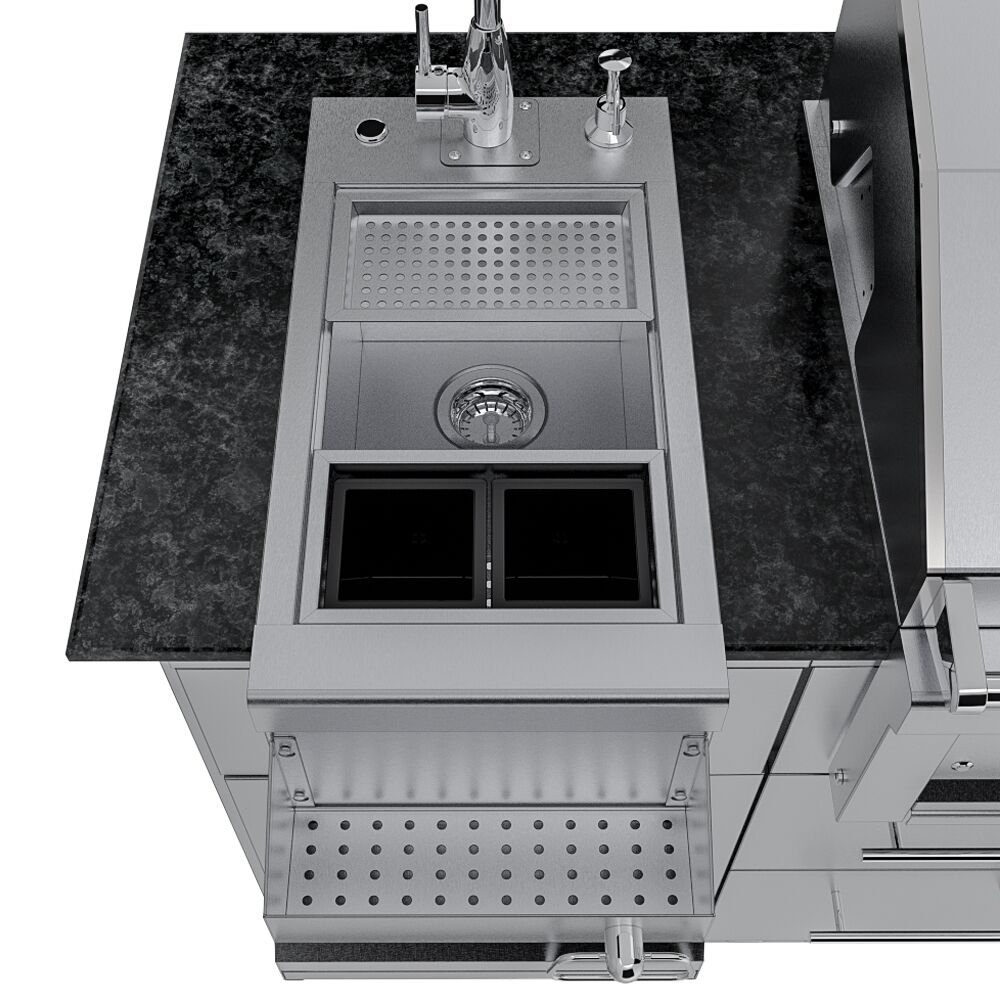 Sunstone THE CAPRICE 6 FT 4 IN Grill & Bar Sink Outdoor Island Package – SCPCAPRICE6.4