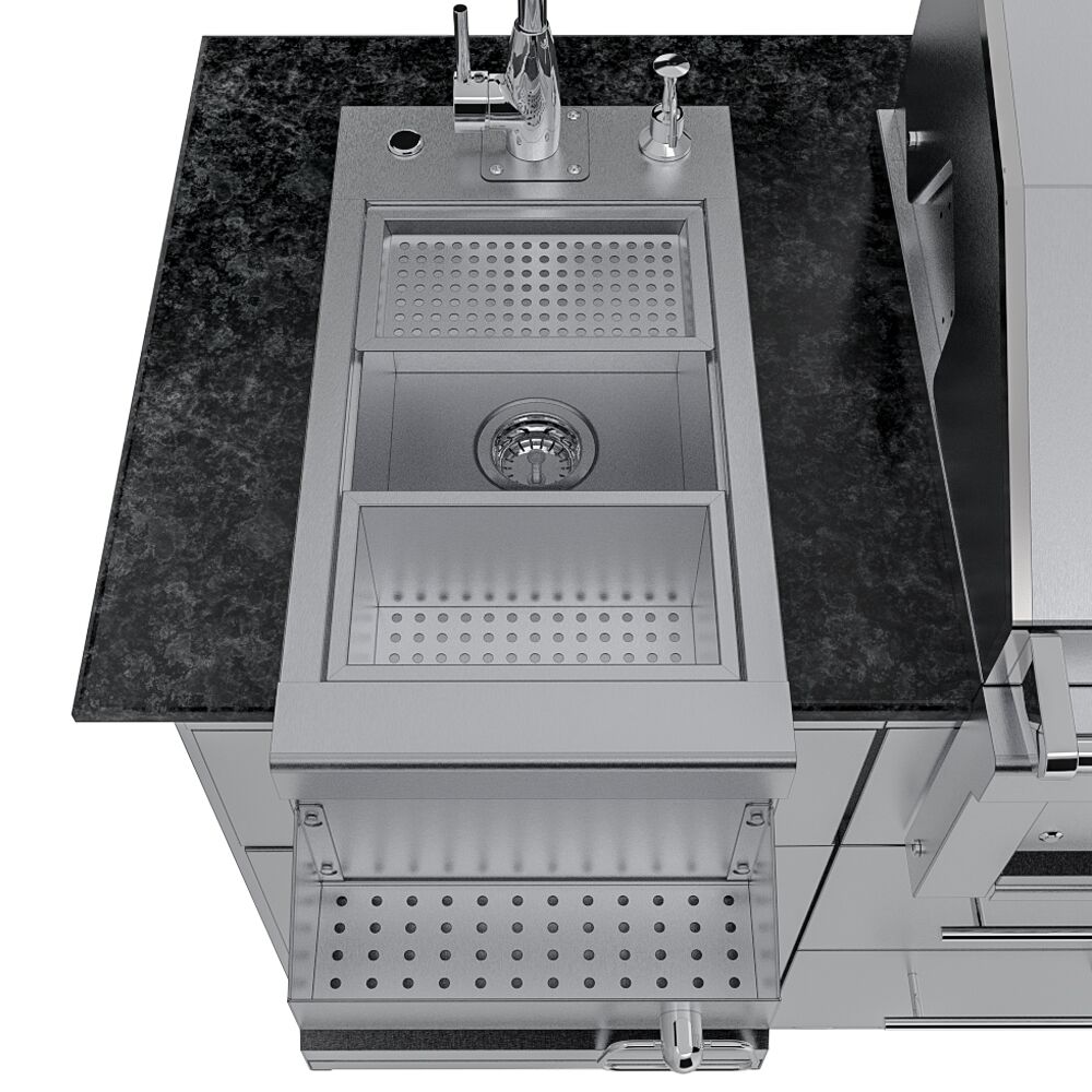 Sunstone THE CAPRICE 6 FT 4 IN Grill & Bar Sink Outdoor Island Package – SCPCAPRICE6.4