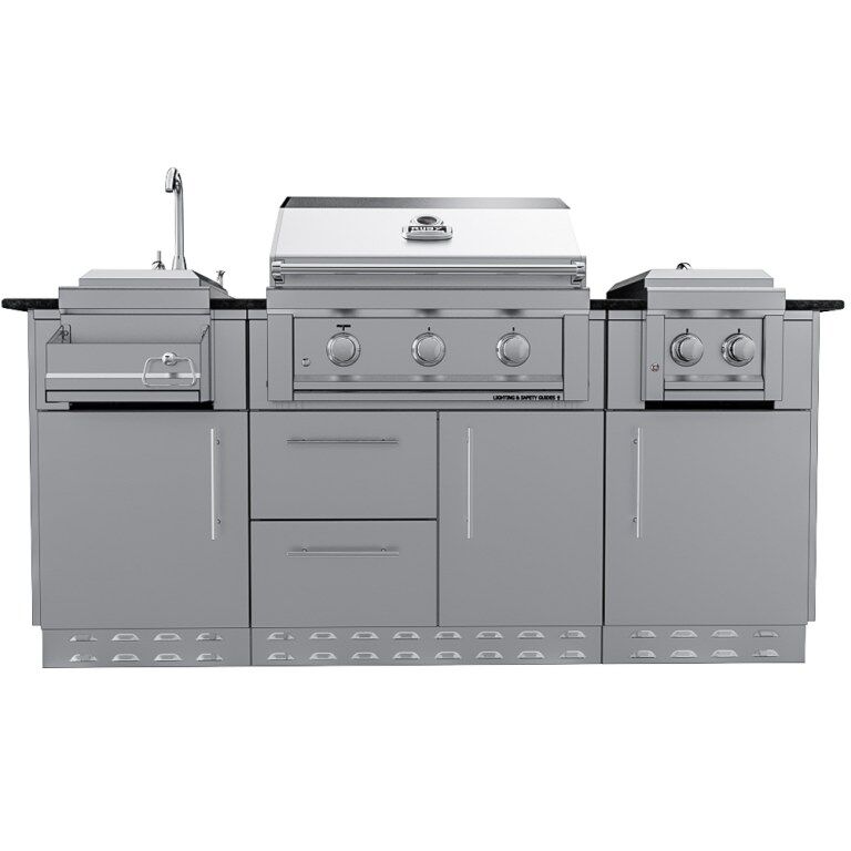 Sunstone THE CAPRICE 6 FT 4 IN Grill & Bar Sink Outdoor Island Package – SCPCAPRICE6.4