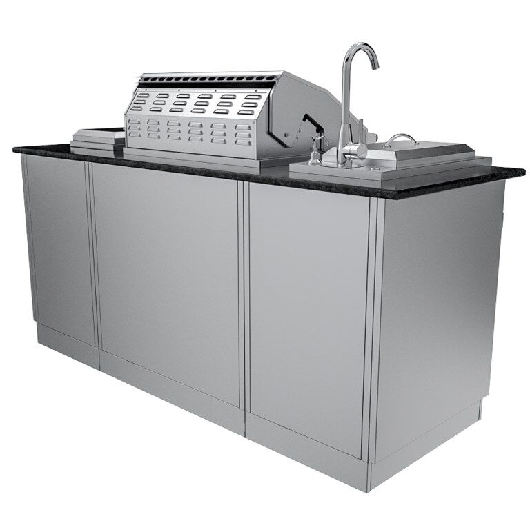 Sunstone THE CAPRICE 6 FT 4 IN Grill & Bar Sink Outdoor Island Package – SCPCAPRICE6.4