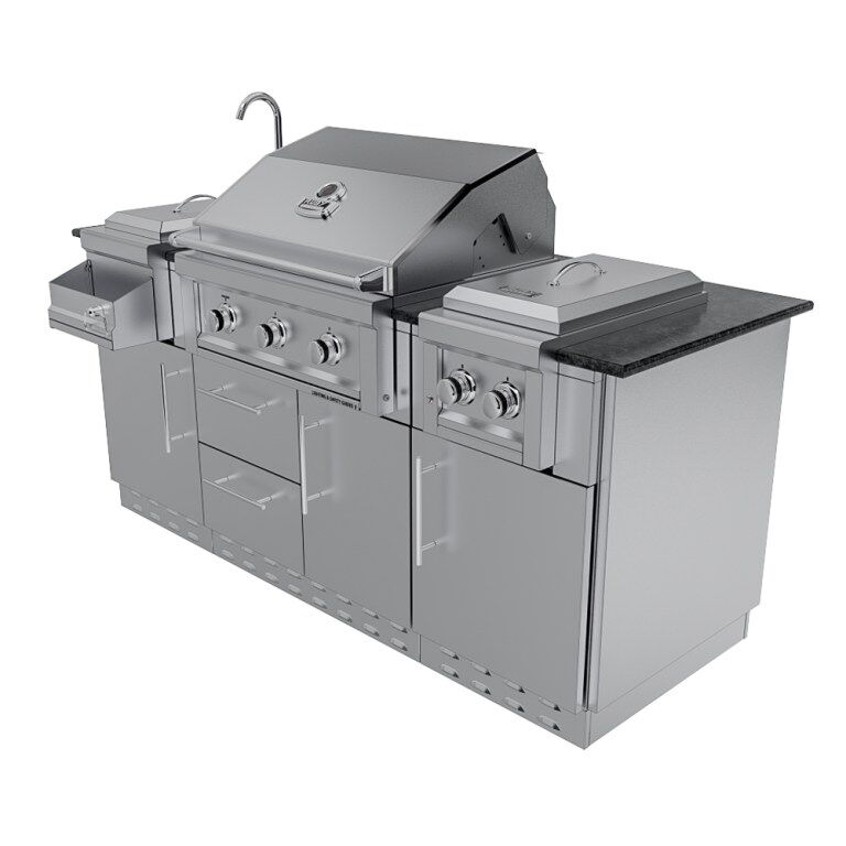 Sunstone THE CAPRICE 6 FT 4 IN Grill & Bar Sink Outdoor Island Package – SCPCAPRICE6.4