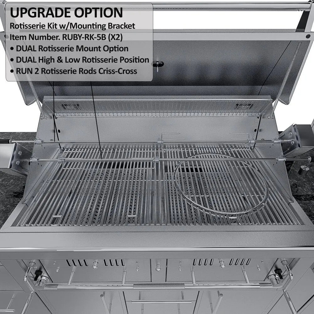 Sunstone THE DALLAS 14 Foot Outdoor Cabinet Island Package with the Largest Gas Hybrid Charcoal Grill – SCPDALLAS14