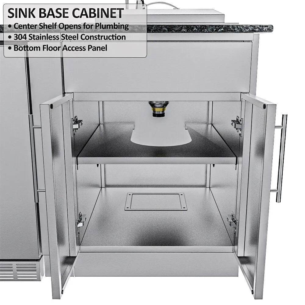 Sunstone THE DALLAS 14 Foot Outdoor Cabinet Island Package with the Largest Gas Hybrid Charcoal Grill – SCPDALLAS14