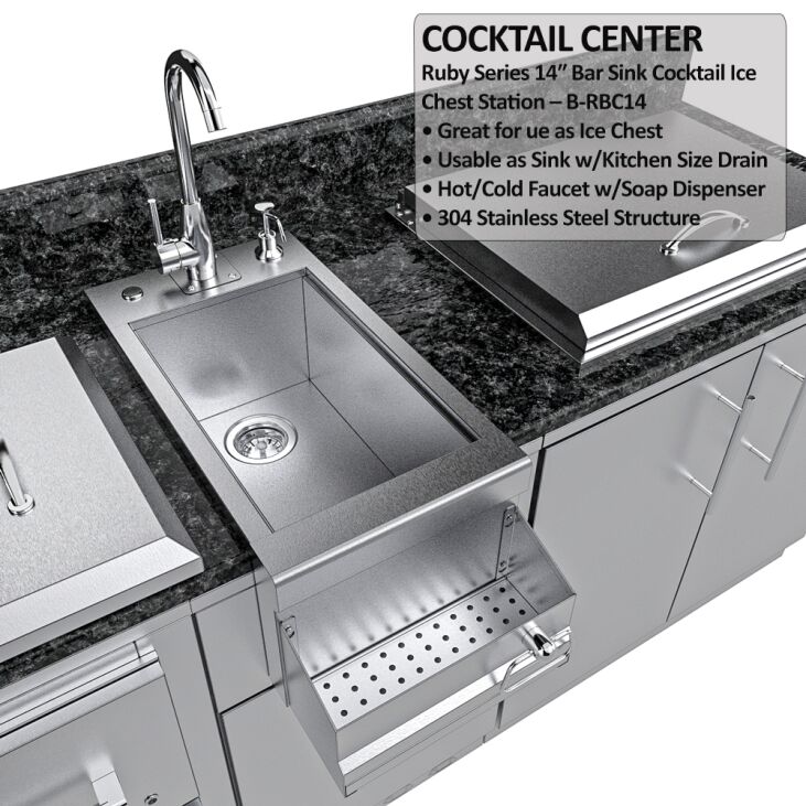 Sunstone THE GALLEY 10 Foot 8 Inch Clean and Prep Cabinet Island Package – SCPGALLEY10.8