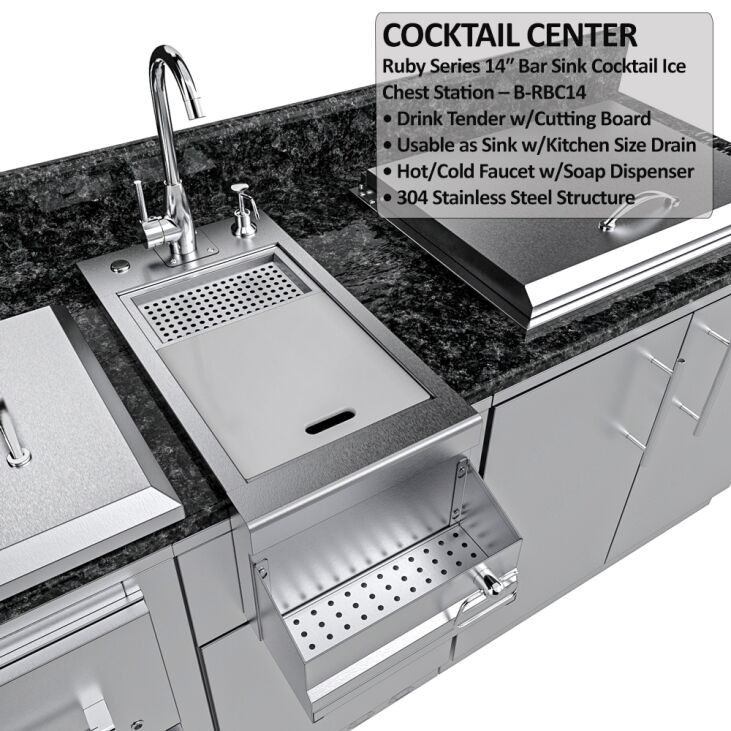 Sunstone THE GALLEY 10 Foot 8 Inch Clean and Prep Cabinet Island Package – SCPGALLEY10.8