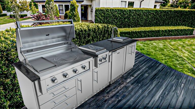 Sunstone THE HOUSTON 9 Foot 8 Inch Outdoor Griller’s Paradise Island Package – SCPHOUSTON9.8