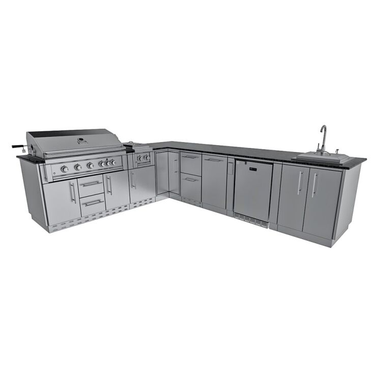 Sunstone THE RANCHER L-Shaped Stainless Steel Outdoor Kitchen