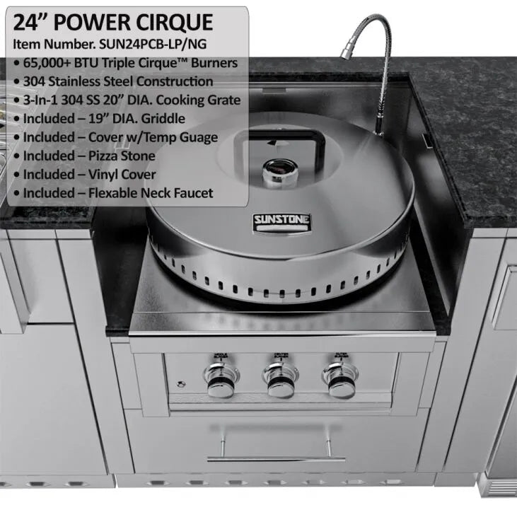 Sunstone THE TEXCAJUN 9FT Outdoor Cabinet Cajun Specialty Island Package – SCPTEXCAJUN9