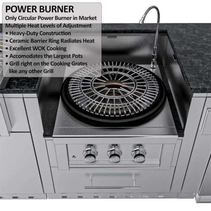 Sunstone THE TEXCAJUN 9FT Outdoor Cabinet Cajun Specialty Island Package – SCPTEXCAJUN9