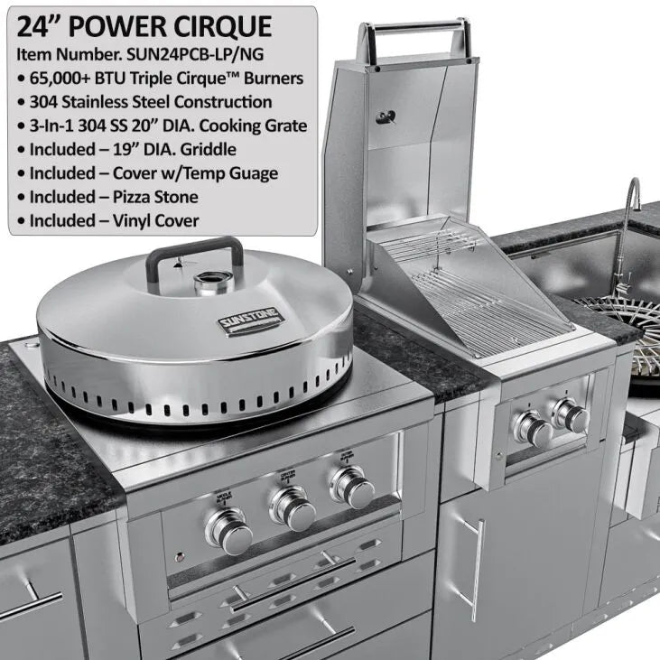 Sunstone THE TEXCAJUN 9FT Outdoor Cabinet Cajun Specialty Island Package – SCPTEXCAJUN9