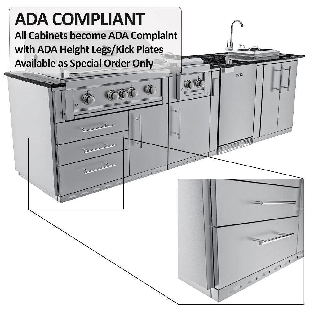 Sunstone THE DALLAS 14 Foot Outdoor Cabinet Island Package with the Largest Gas Hybrid Charcoal Grill – SCPDALLAS14