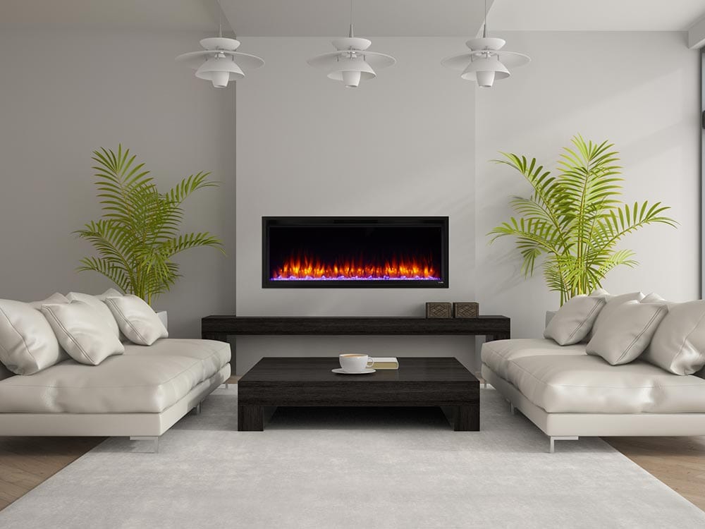 SimpliFire Allusion Platinum Wall Mount Electric Fireplace SF-ALLP60-BK