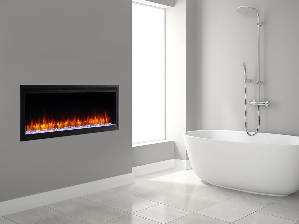 SimpliFire Allusion Platinum Wall Mount Electric Fireplace SF-ALLP72-BK