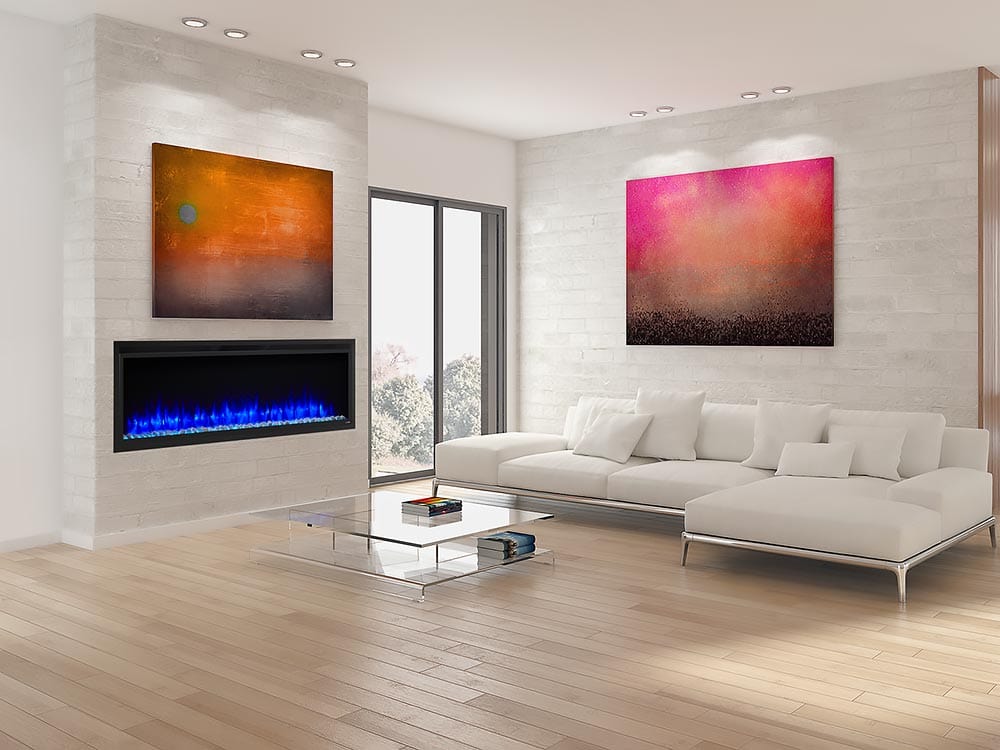 SimpliFire Allusion Platinum Wall Mount Electric Fireplace SF-ALLP60-BK