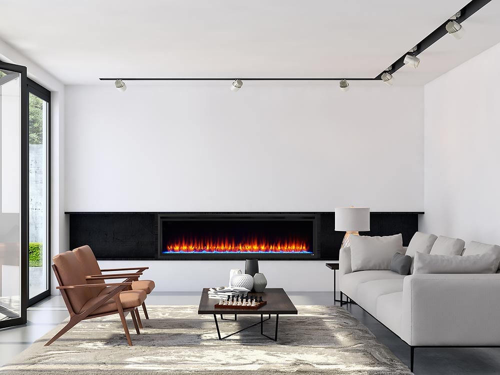 SimpliFire Allusion Platinum Wall Mount Electric Fireplace SF-ALLP72-BK