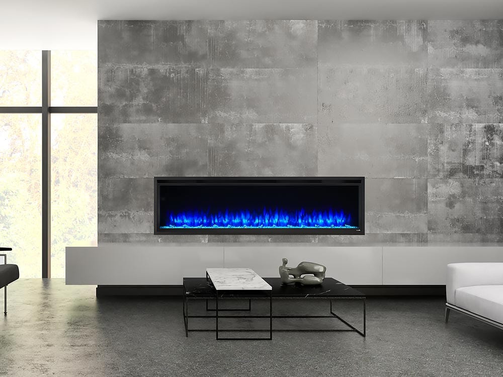 SimpliFire Allusion Platinum Wall Mount Electric Fireplace SF-ALLP72-BK