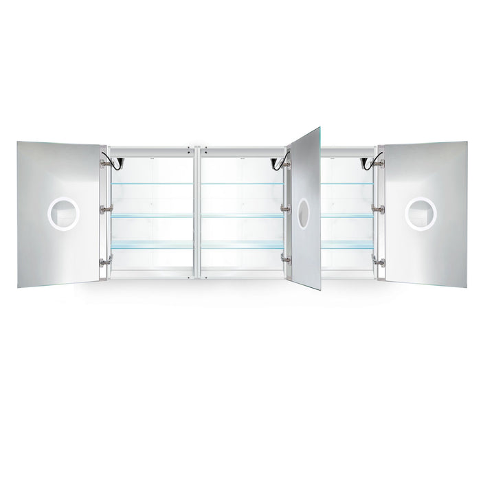 Krugg Svange 72″ X 36″ Triple LED Medicine Cabinet w/Dimmer & Defogger 7236TLRR