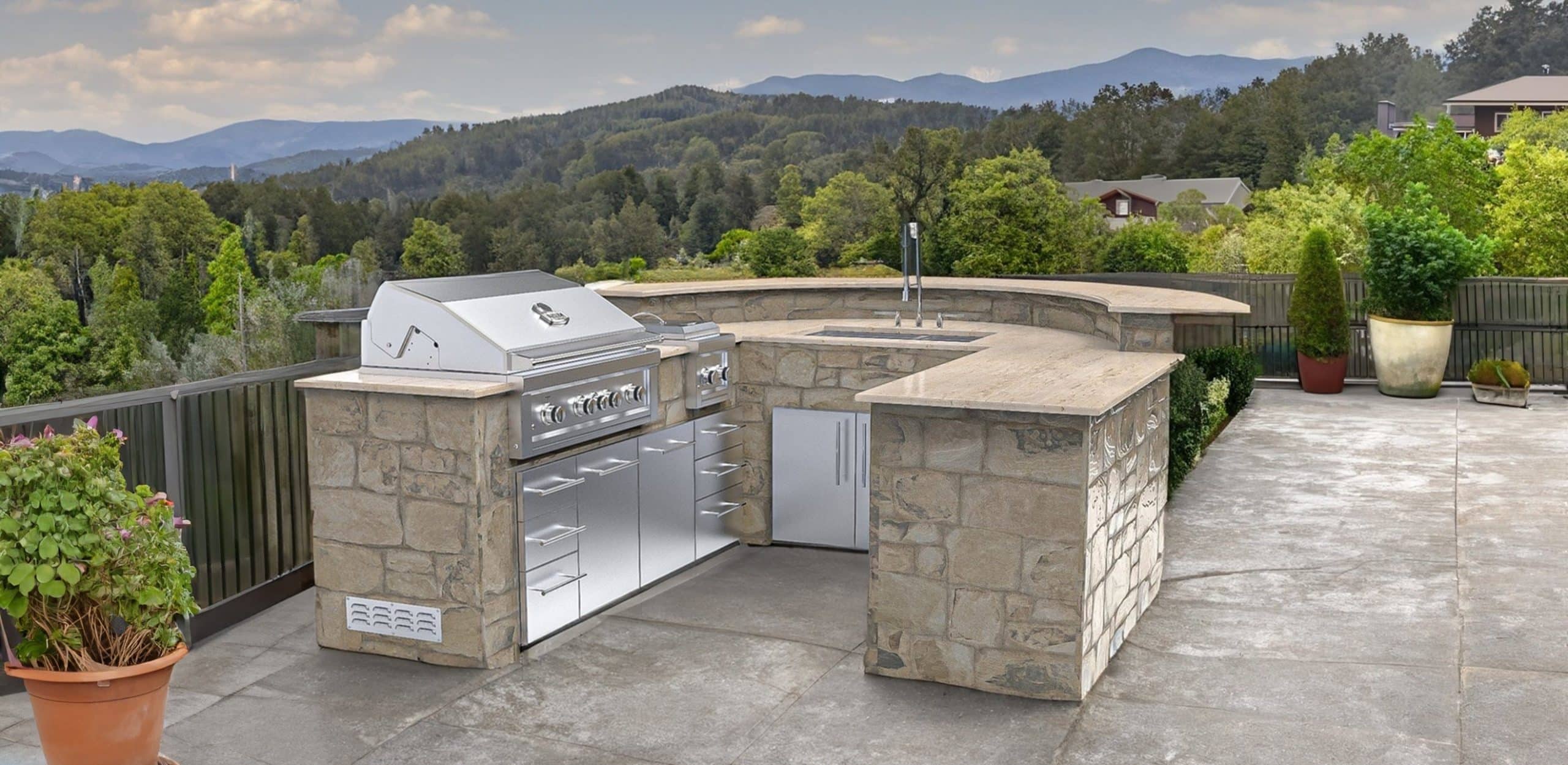 Sunstone Saint Croix 8ft Bar x 9ft Island Design with Grill and Component Package – SKPSTCROIX-DES